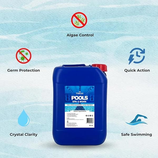 Trioxi Sodium Hypochlorite – Pool & Water Sanitizer, Disinfectant & Shock Treatment