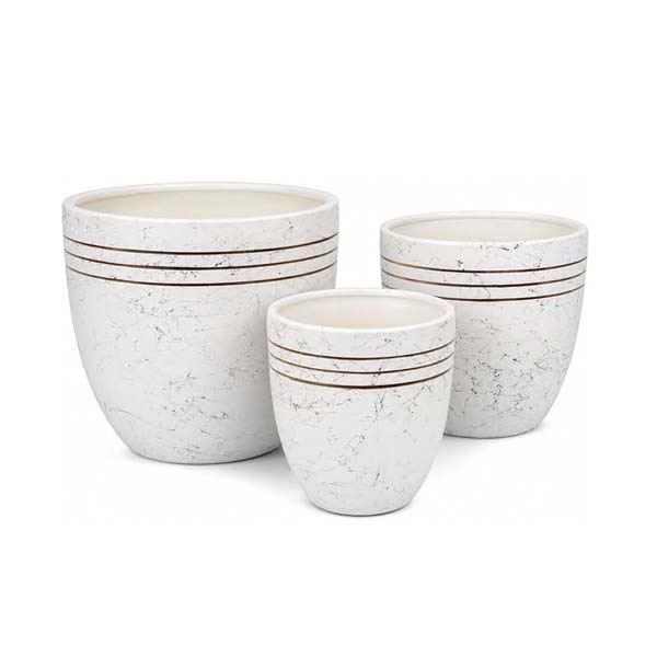 Thrill 3pcs Ceramic Plant Pots for Indoor & Outdoor Plants